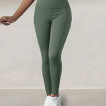 Winter Warm High Waisted Workout Athletic Leggings Tummy Control Butt Lifting Ultra Soft Thermal Lined Yoga Pants Women's Sportswear with Stacked Slit Pockets On Side