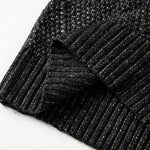 Round Neck Long Sleeve Drop Shoulder Pullover Sweater Casual Loose Fit Cable Knit Mid Length Sweater