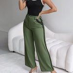 2 Piece Contrast Binding Sleeveless Slim Fit Tank Top and Striped Pants Sets Tracksuits Match Sets