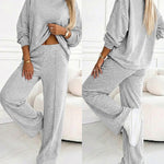 Women's 2 Piece Sweatsuit Set Mock Neck Zip Sweatshirt and High Waisted Straight Leg Sweatpants Casual Loungewear