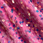 Heart Pattern Contrast Sequin O-Neck Long Sleeve Sweet Pullover Top