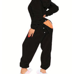 3D Ear Buttoned Flap Functional Fluffy Lounge Jumpsuit