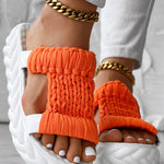 Braided Cutout Round Toe Casual Slippers