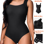 Chicme Contourx U Neck Shapewear Built In Bra Sleeveless High Strechy Slim Fit Tank Bodysuits