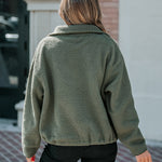 Stand Collar Zipper Design Casual Sweatshirt
