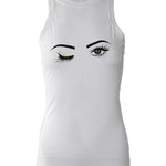 Eyelash Print Casual Tank Top