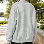 Women's Half Zip Sweatshirt Loose Dropped Shoulder Pullover Casual Top with Pockets