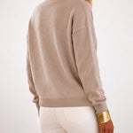 Women's Gold Button Knit Cardigan V Neck Sweater with Pockets