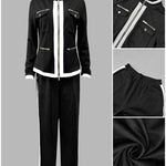 Women's 2 Piece Set Two-Way Zipper Front Stand Collar Top and High Waist Straight Leg Pants Casual Tracksuit