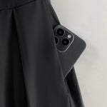 Metal Ring Decor Off Shoulder Ruched High Waist Jumpsuit Casual Cinched Waist Wide Leg Jumpsuit
