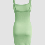 Bandeau Spaghetti Strap Sleevless Mini Dress Casual Slim Fit Bodycon Dress