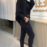 Lapel Batwing Sleeve Casual Cardigan Open Front Sweater (ONLY)