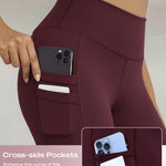 Winter Warm High Waisted Workout Athletic Leggings Tummy Control Butt Lifting Ultra Soft Thermal Lined Yoga Pants Women's Sportswear with Stacked Slit Pockets On Side