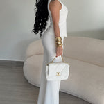 Women's 2 Piece Blazer Set Sleeveless V Neck Button Down Vest and High Waisted Straight Leg Pants Set Elegant Suit
