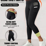 Winter Warm High Waisted Workout Athletic Leggings Tummy Control Butt Lifting Ultra Soft Thermal Lined Yoga Pants Women's Sportswear with Stacked Slit Pockets On Side