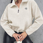 Stand Collar Zipper Design Casual Sweatshirt
