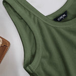 Scoop Neck Sleeveless Ribbed Tank Top Cami Tee Shirts