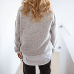 Women's Rib-Knit Polo Sweater V-Neck Collared Long Sleeve Pullover Loose Fit Drop Shoulder Top