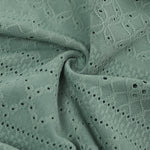 Sleeveless Ruched Cinched Waist Draped Bandeau Dress Eyelet Embroidery Slit Asymmetrical Hem Vacation Dress