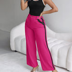 2 Piece Contrast Binding Sleeveless Slim Fit Tank Top and Striped Pants Sets Tracksuits Match Sets