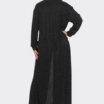 3 Pieces Outfits Cozy Comfort Glitter Long Sleeve Longline Coat and Cropped Ribbed Knit Tank Wide Leg Pants Set