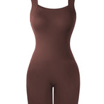 Seamless Square Neck Sleeveless Tank Top Tummy Control Bodysuit Romper