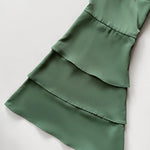 Round Neck Bell Sleeve Crop Top Casual Loose Fit Layered Blouse