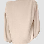 Women's French Style Off Shoulder Blouse Elegant Lantern Sleeve Top Versatile Skew Neck Textured Shirt