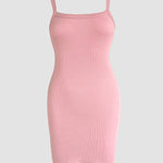 Bandeau Spaghetti Strap Sleevless Mini Dress Casual Slim Fit Bodycon Dress