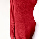 Zipper Pocket Design Shirred Fuzzy Trim Fleece Lined Hooded Puffer Jacket