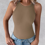 O-Neck Sleeveless Basic Slim Fit Skinny Tank Casual Top(Without Pads)