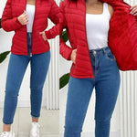 Zipper Pocket Design Shirred Fuzzy Trim Fleece Lined Hooded Puffer Jacket