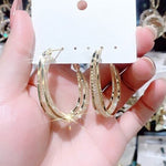 Hollow Out Oval Earrings U Shaped Hoops Earring