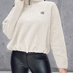 Stand Collar Zipper Design Casual Sweatshirt