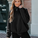 Stand Collar Zipper Design Casual Sweatshirt