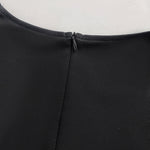 Metal Decor V-Neck Lace Spliced Three Quarters Sleeves Ruffles Design Evening Dress Zipper Back Slit Slim Fit Party Dress with Belt
