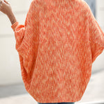 Colorful Waffle Knit Open Front Coat Batwing Long Sleeve Cardigan