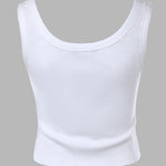 Scoop Neck Sleeveless Ribbed Tank Top Cami Tee Shirts