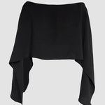 Women's Off Shoulder Convertible Crop Top Casual Multi Wear Slit Blouse with Bandeau