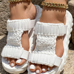 Braided Hollow Out Slippers Summer Sandals