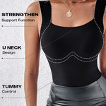 Chicme Contourx 2 Piece U Neck Shapewear Built In Bra Tank High Strechy Sleeveless Slim Fit Tops Camisole
