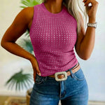 3 Pack Women's Rhinestone Sleeveless Ribbed Fitted Tank Tops