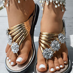 Floral Pattern Flip Flops Comfortable Casual Summer Beach Slippers