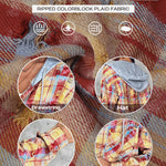 Colorblock Plaid Print Hooded Distressed Button Front Coat Shacket