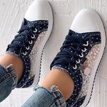 Floral Pattern Embroidery Dot Print Sneakers