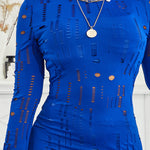 Mock Neck Long Sleeve Hollow Out Bodycon Dress Sexy Party Dress
