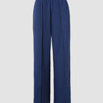 Women's 2 Piece Set V-Neck Cinched Waist Gigot Sleeve Top and High Waist Wide Leg Pants Elegant Set