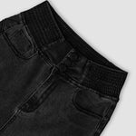 ChicMe CurveEase Back Shirred Button Front High Waist Jeans Skinny Flared Denim Jeggings