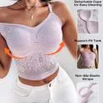 Lace V-Neck Adjustable Spaghetti Strap Bralette Camisoles Sexy Soft Crop Cami Top