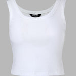 Scoop Neck Sleeveless Ribbed Tank Top Cami Tee Shirts